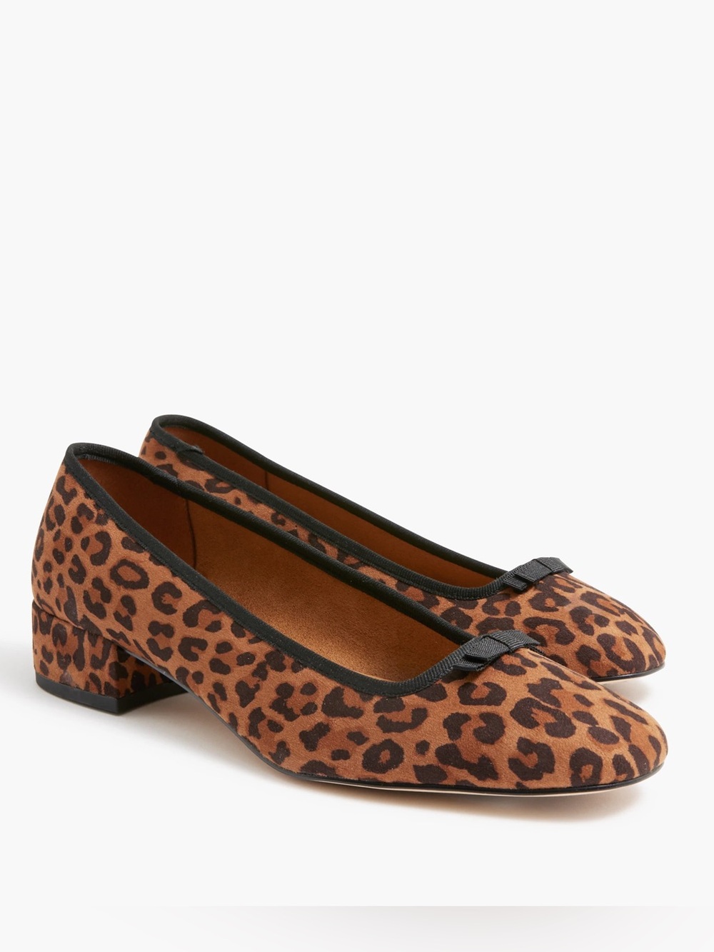J. Crew Leopard Print Low Block Heel Pumps in Brown and Black